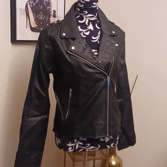 Faux Leather Biker Jacket - Picture 2 of 6